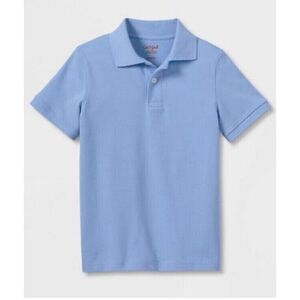 Cat & Jack Boys' Short Sleeve Pique Uniform Polo Shirt -Light Blue (XS) 4/5